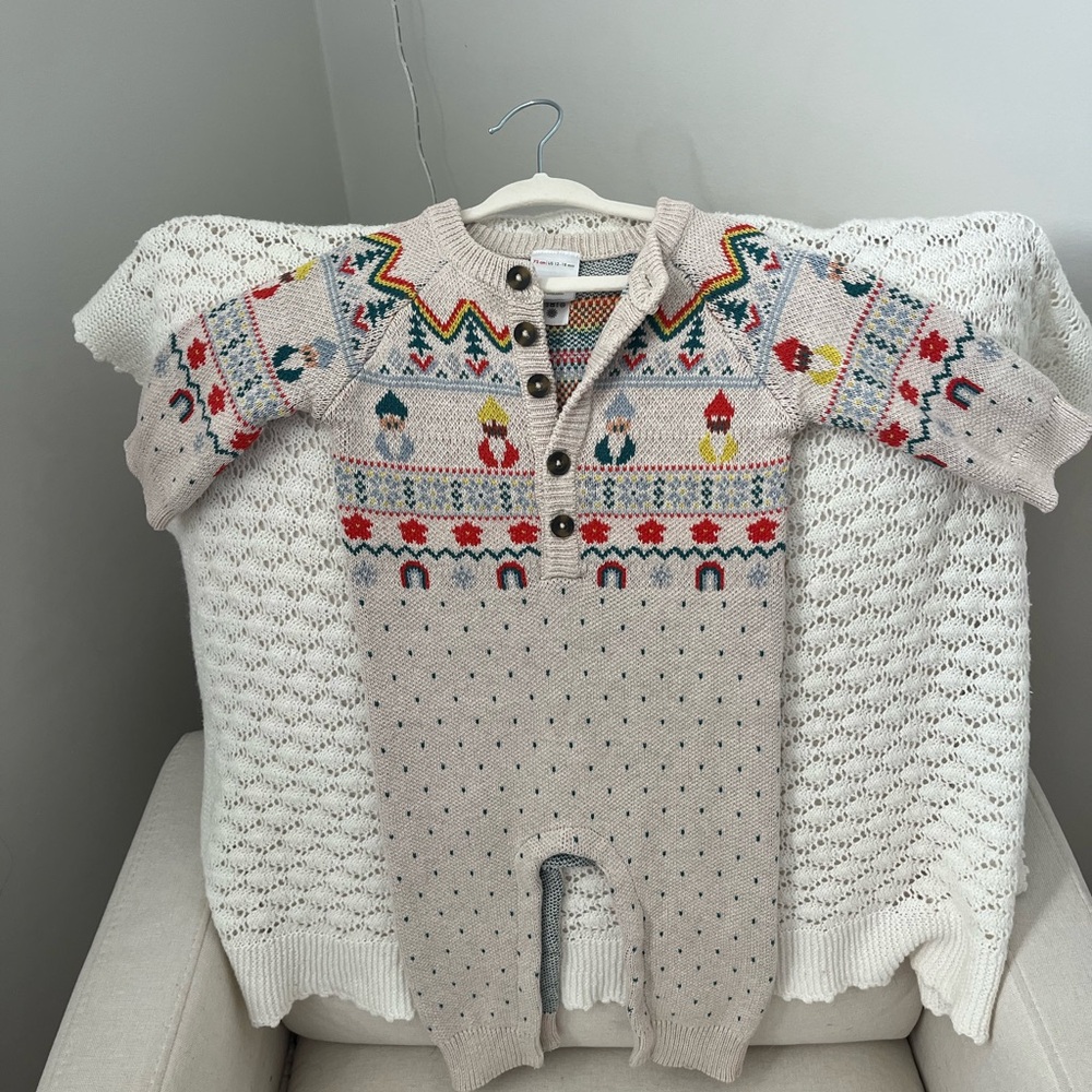 Hanna Andersson Christmas Gnome Onesie 18m